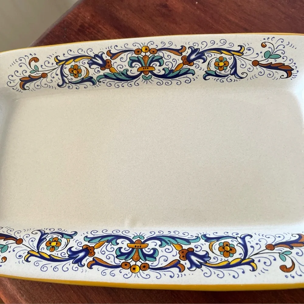 Nova Deruta‎  Rectangular Ceramic Platter Italian hand painted serving plate